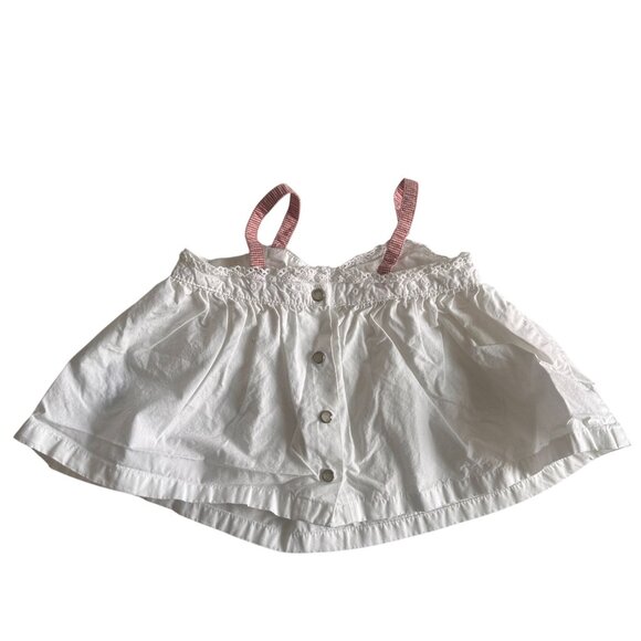 Tommy Hilfiger Baby Girl's White Eyelet Blouse With Pink Straps Back 0-3 Months - Picture 3 of 6
